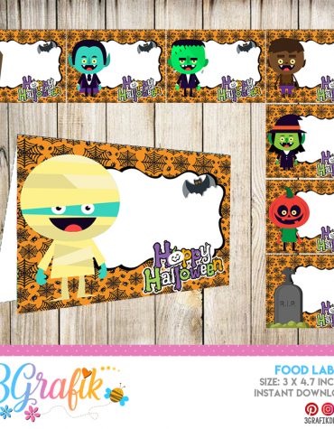 Monster Halloween Food Tent Cards