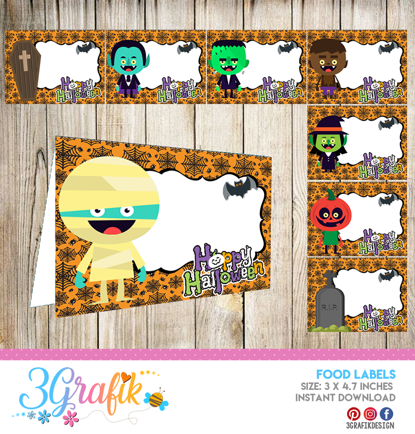 Plants Vs Zombies Food Tent Cards Instant Download (Download Now) 