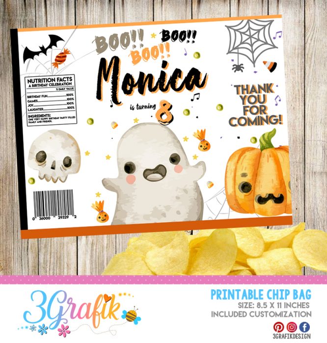 Ghost Halloween Chip Bag