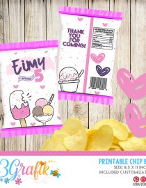 Ice Cream-Chip Bag-Editable-Party
