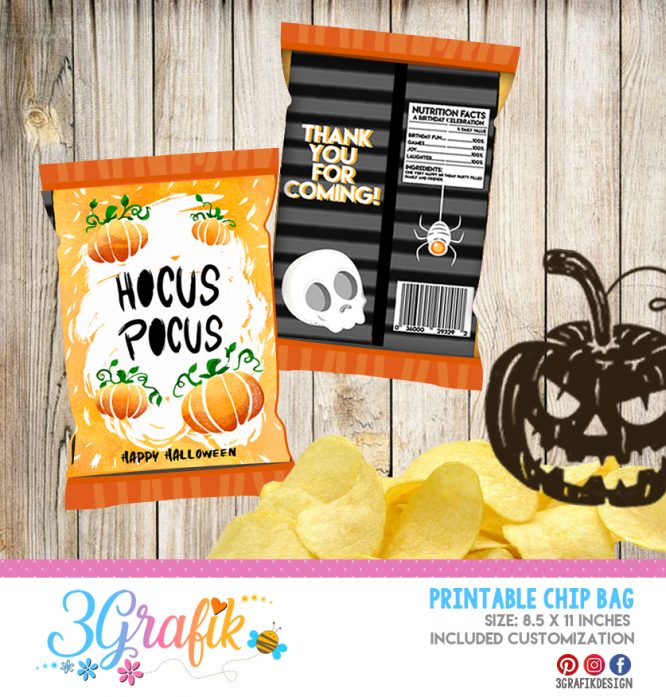 Hocus Pocus Halloween Chip Bag