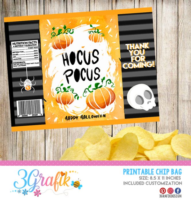 Hocus Pocus Halloween Chip Bags