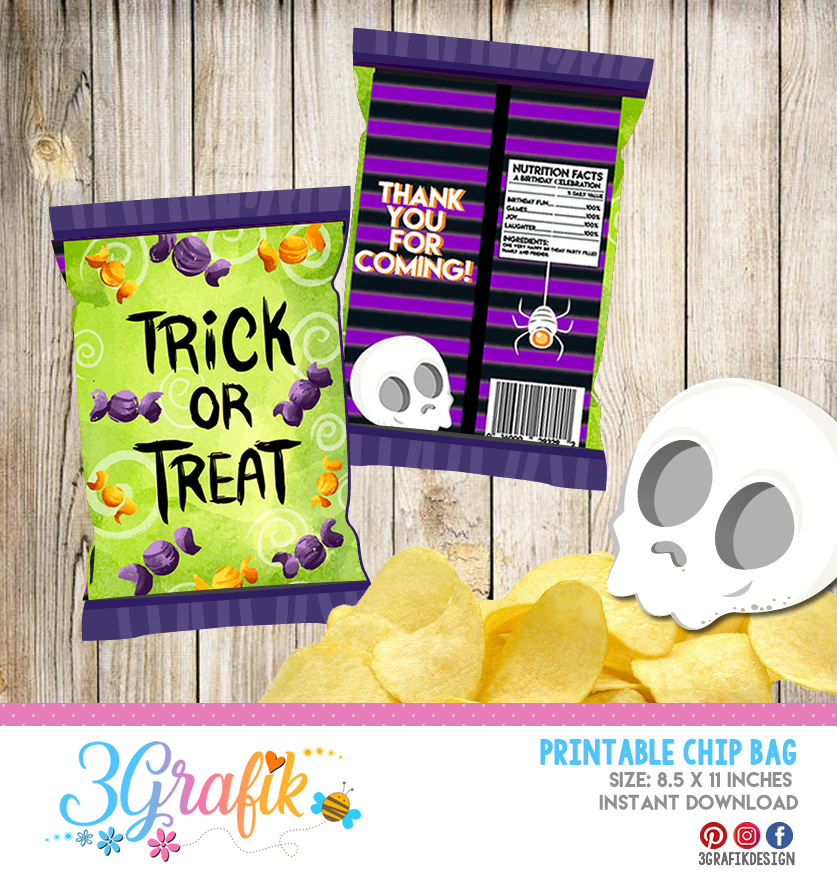 Personalised Halloween trick or treat bag, Stickerscape