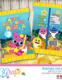 ≫ Baby Shark Invitation: Online Editable Template | party supplies