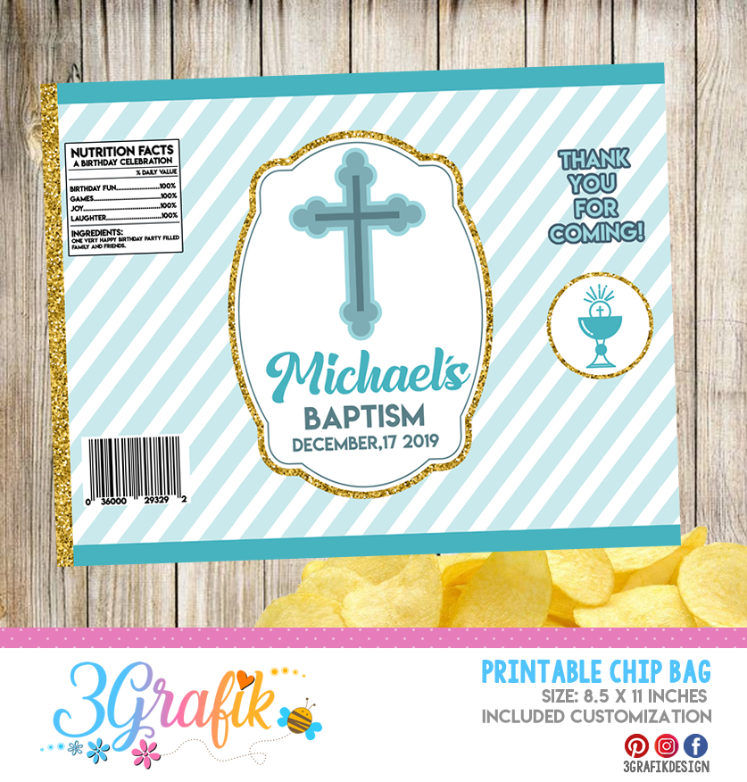 Download Baptism Chip Bag Edit Download And Print Party Supplies