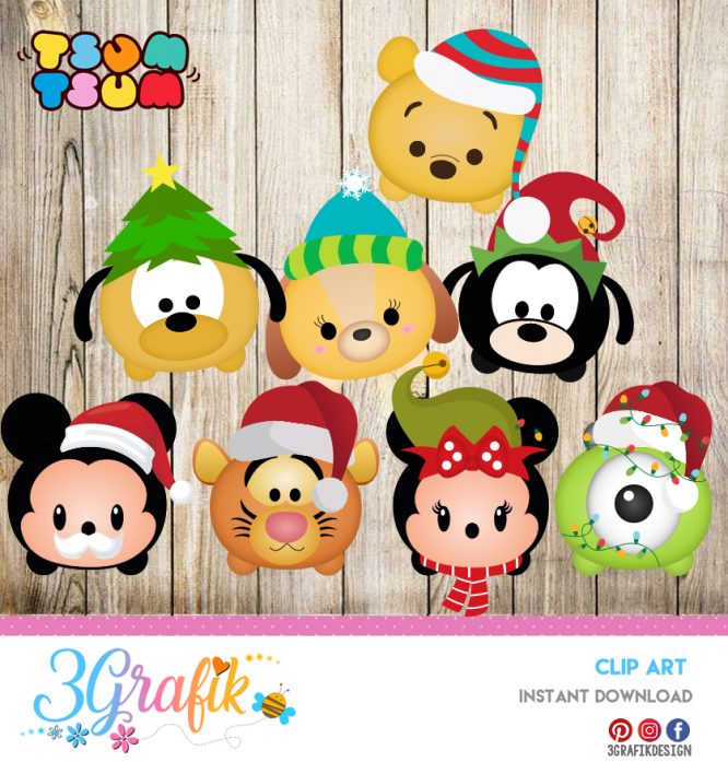 Tsum Tsum-Christmas-Clip Art