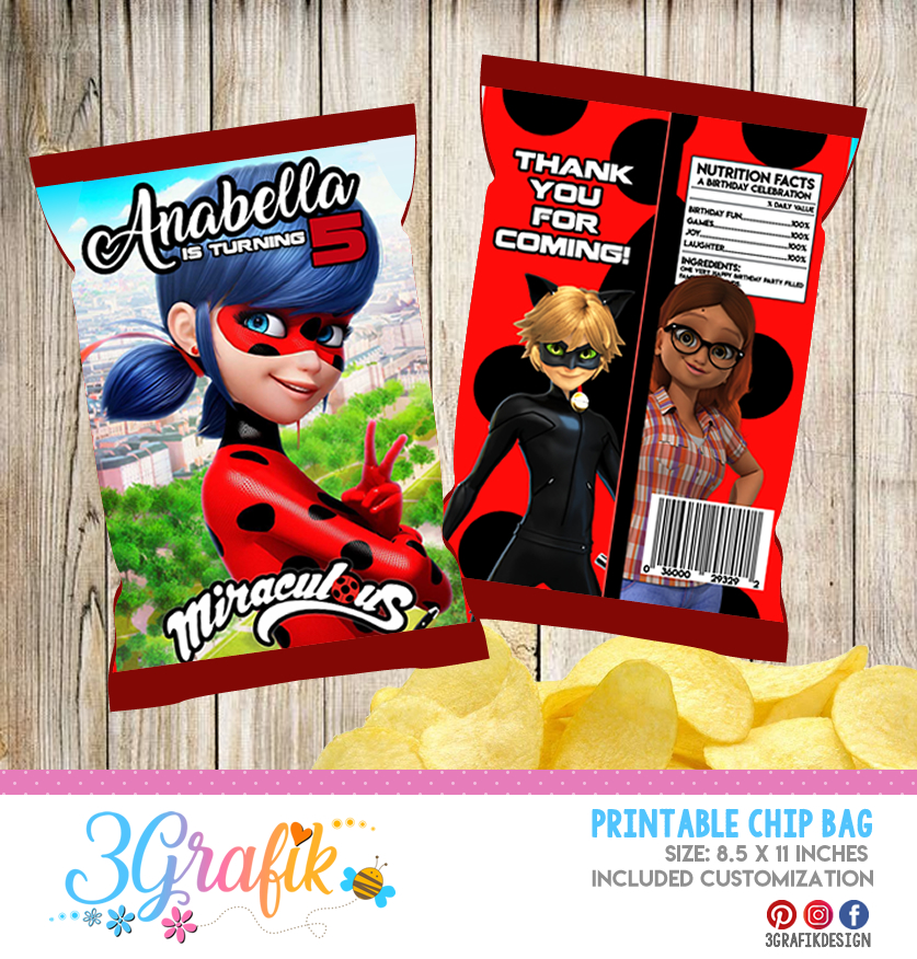 Download Miraculous Ladybug Chip Bags Edit And Download Party Supplies