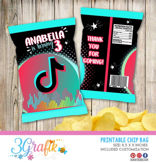 Tik Tok Chip Bags printable