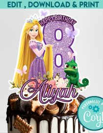 Rapunzel Cake Topper printable