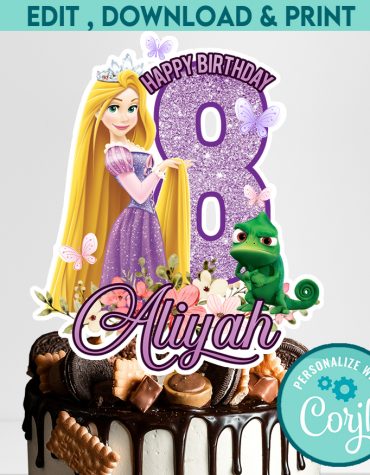 Rapunzel Cake Topper printable