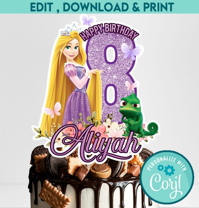 Rapunzel Cake Topper printable