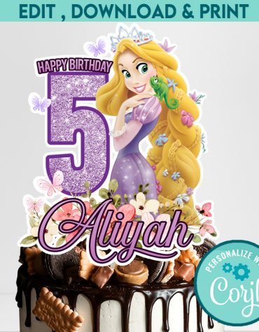 Rapunzel Cake Topper digital