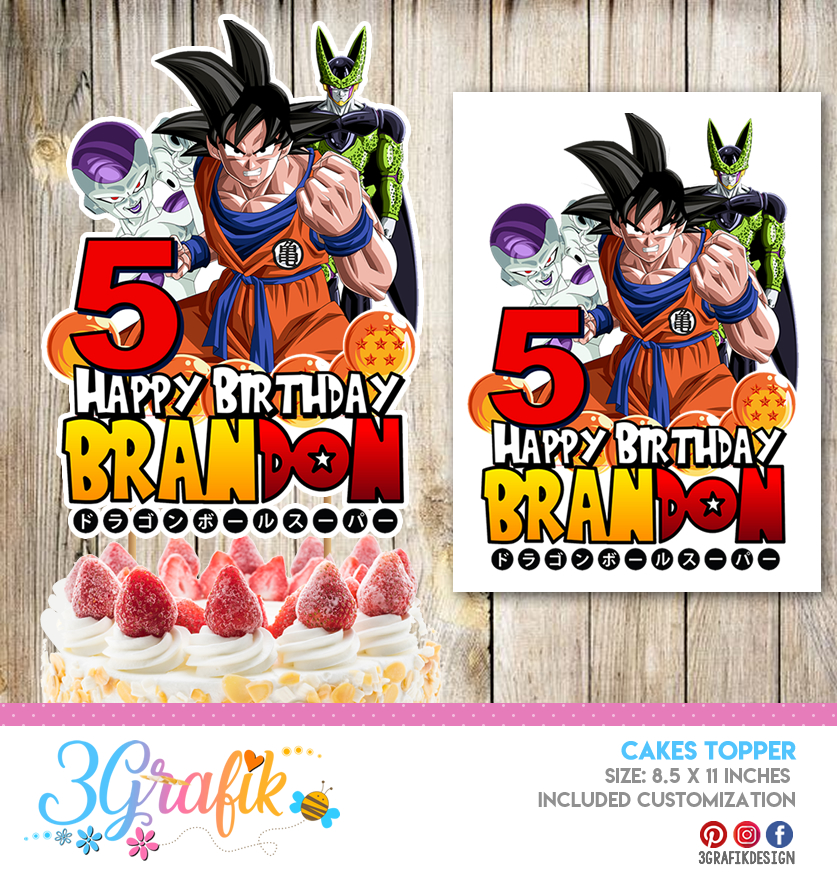 Download Dragon Ball Z Cake Topper Digital Dragon Ball Z Birthday Cake Topper