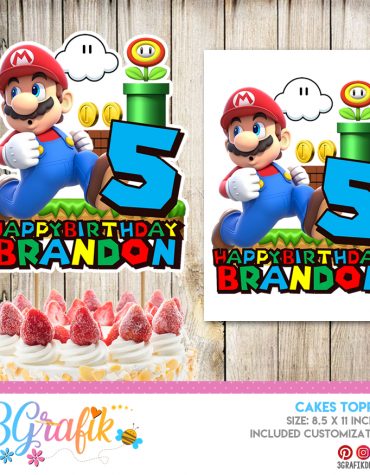 Super Mario Bros Free Printable Cake Toppers Archives - 3Grafik ...