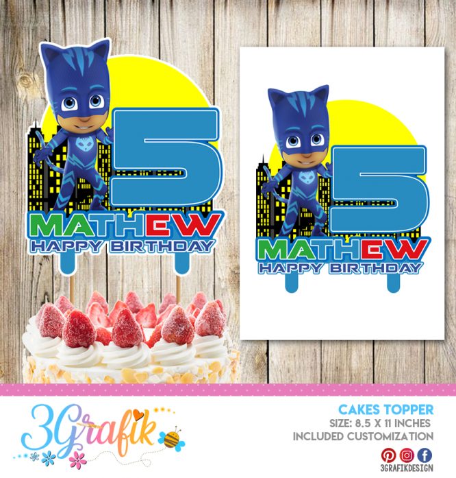 Pj Mask Cake Topper printable