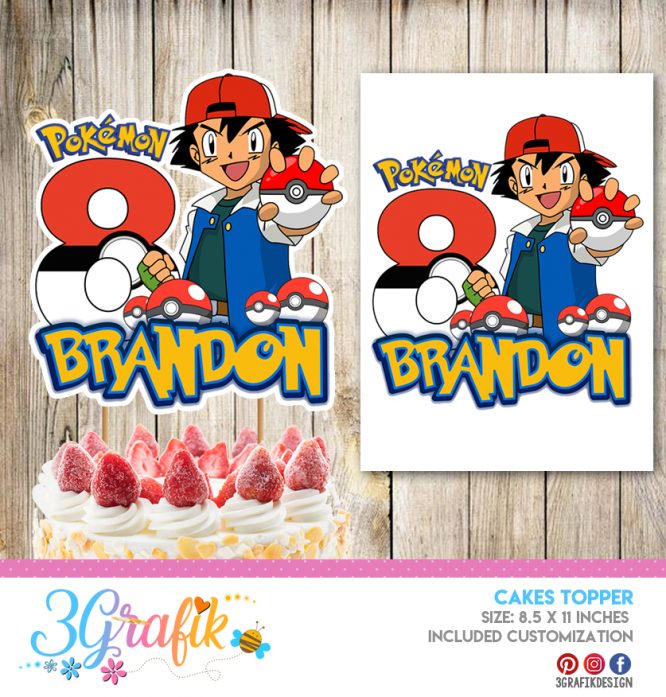 Pokemon Cake Topper digital