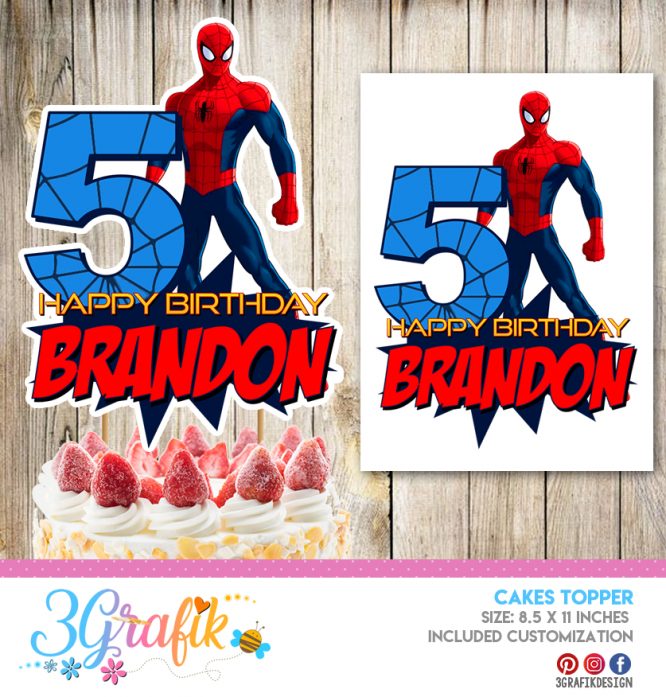 Spiderman cake topper