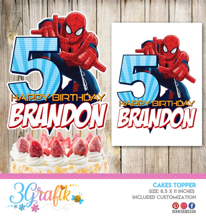 Spiderman cake topper digital