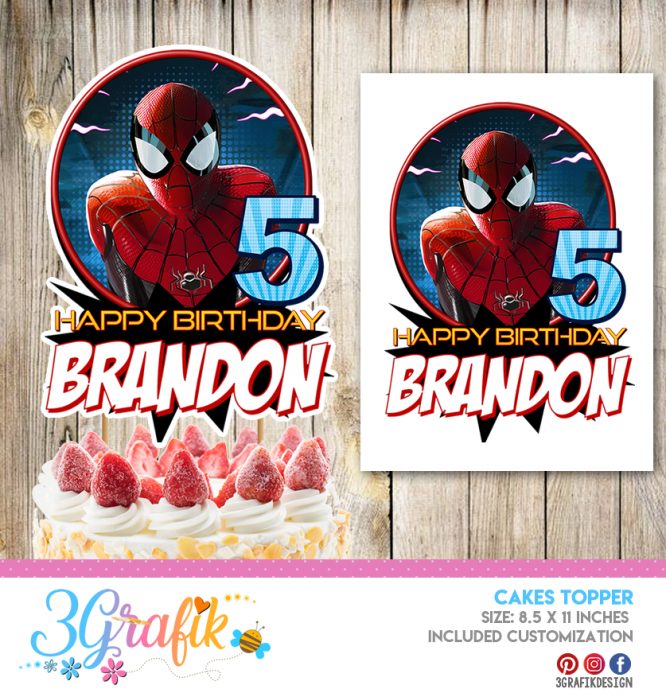 Spiderman cake topper printable