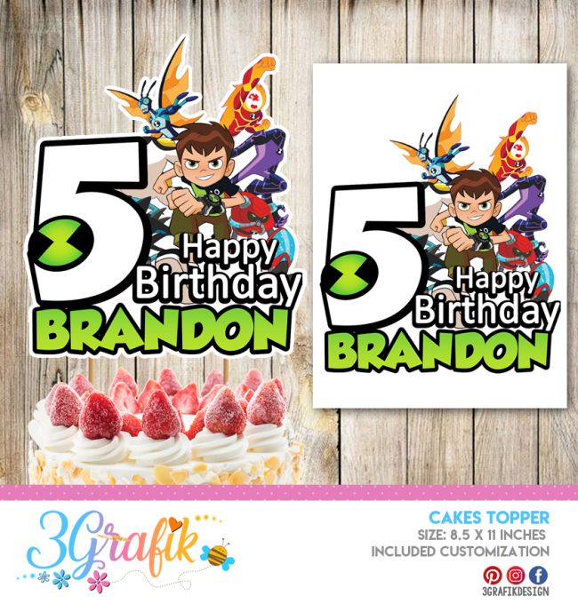 Ben 10 Cake Topper | Banderin Ben 10 Cake Topper