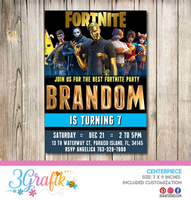 Fortnite Invitation printable