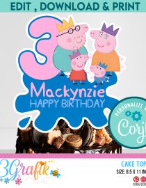 Peppa Pig Cake Toppers Digital