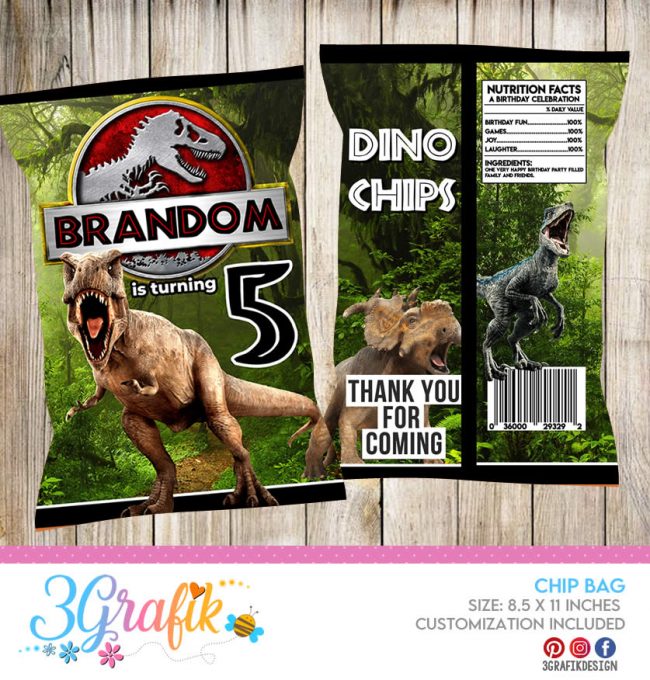 Jurassic Park Chip Bags Digital | Bolsas de Chip Jurassic Park