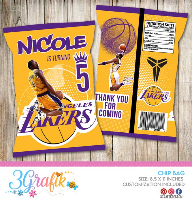 Lakers Kobe Bryant Chip Bags Digital