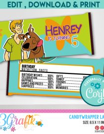 Scooby Doo Candy Bar Wrapper