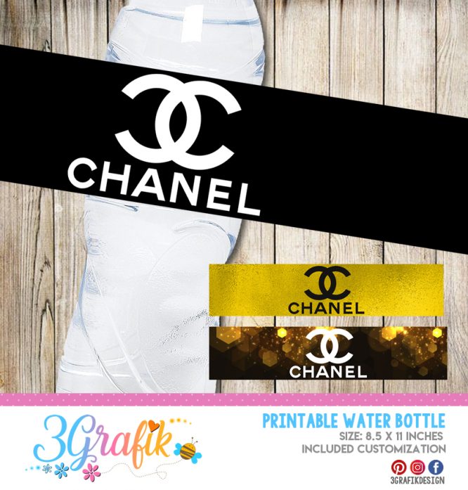 Chanel Water bottle Label