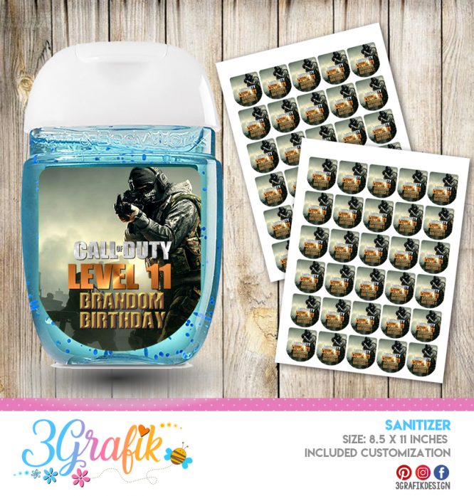 Call of Duty Sanitizer Printable