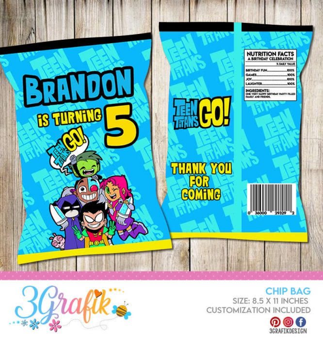 Teen Titans Chip Bag