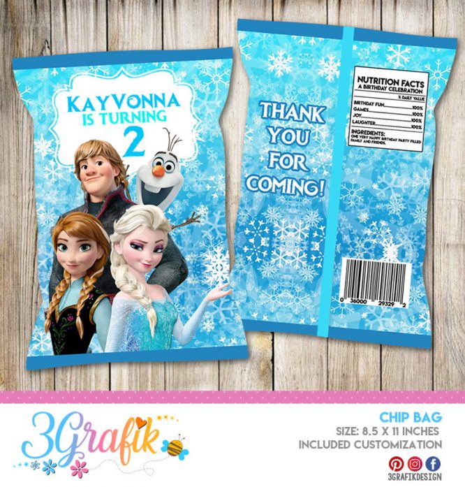 Frozen Water bottle Label Digital | Frozen Birthday party