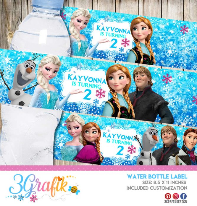 Frozen Water bottle Label digital