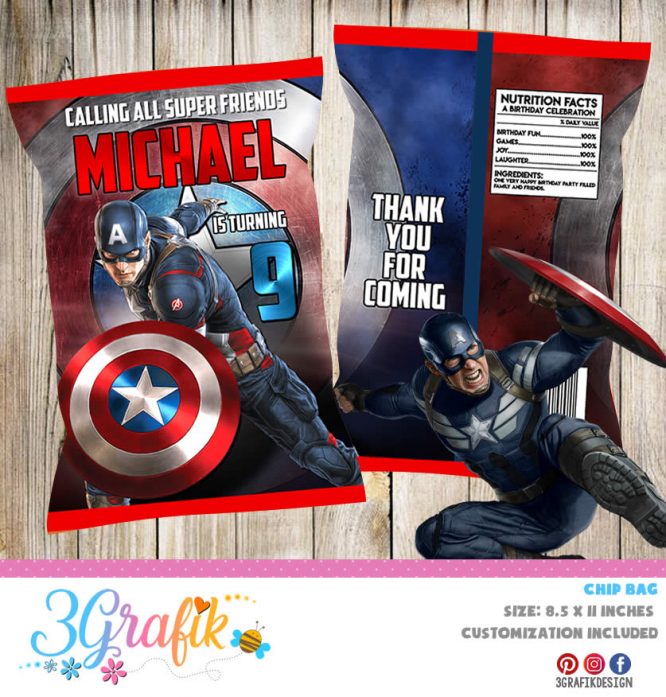 Captain America Chip Bag