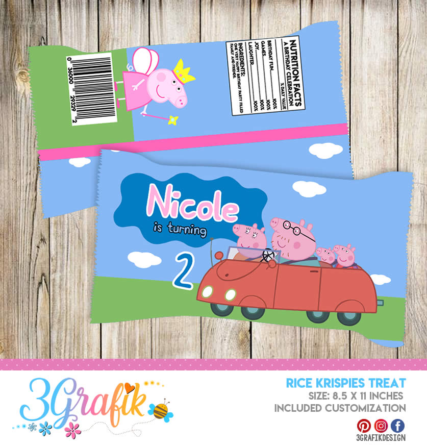 Peppa Pig Water Bottle Labels 