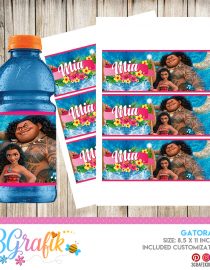 Editable Baby Moana Water Bottle Labels Printable-Set of 4 – Mug+Mouse  Designs