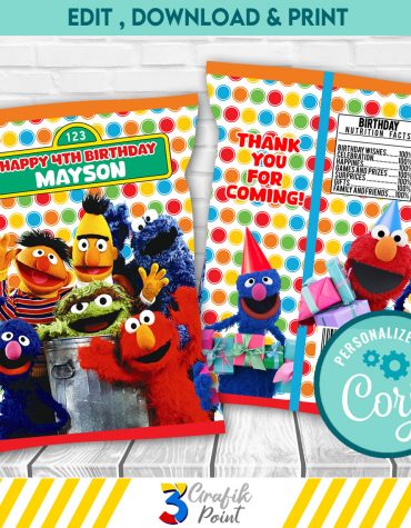 Sesame Street Chip Bag template