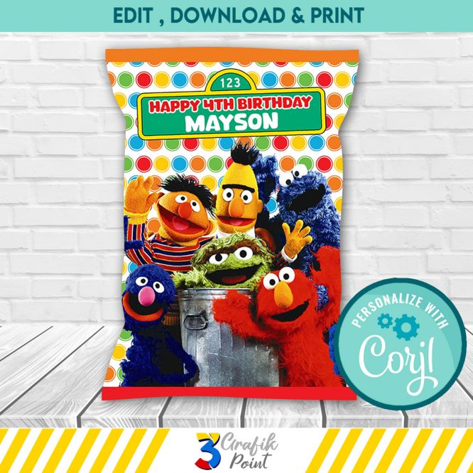 Sesame Street Chip Bag template