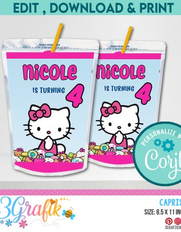 Hello Kitty Caprisun Juice Label