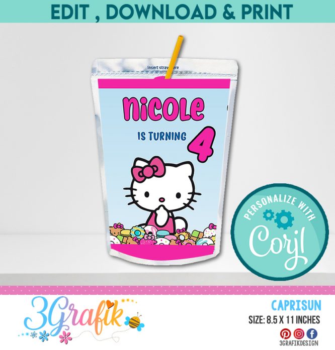 Hello Kitty Caprisun Juice Label