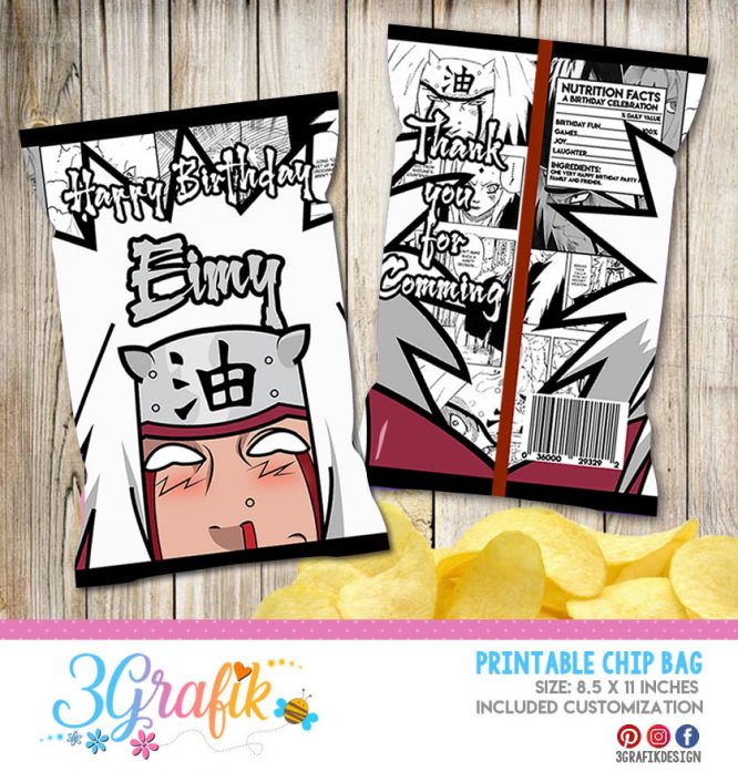 Jiraiya Naruto Chip Bag