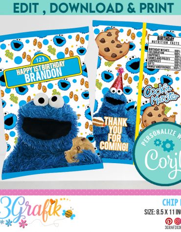 Cookie Monster Chip Bag