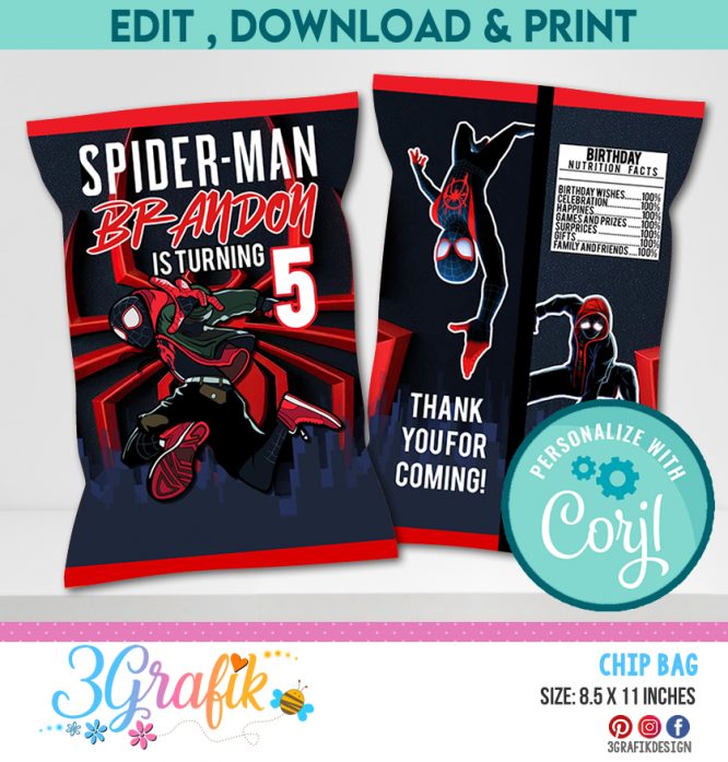 Spiderman Miles Morales Logo Chip Bag