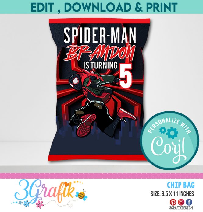 Spiderman Miles Morales Logo Chip Bag