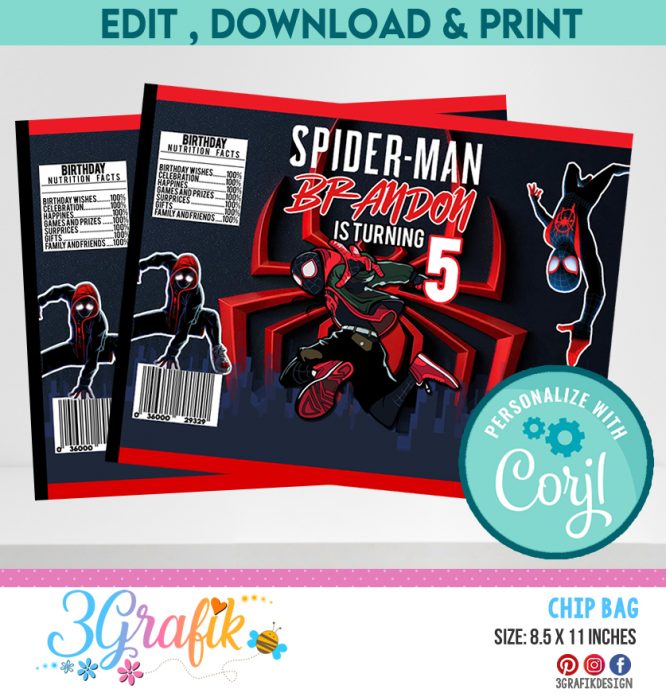 Spiderman Miles Morales Chip Bag - Image 3