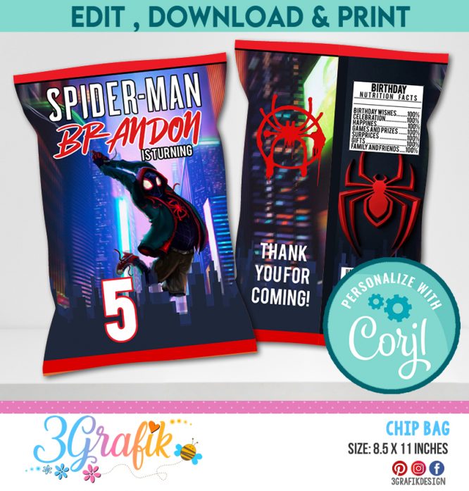 Spiderman Miles Morales Chip Bag Digital