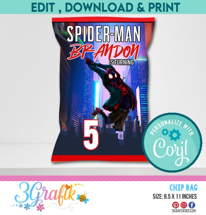 Spiderman Miles Morales Chip Bag Digital