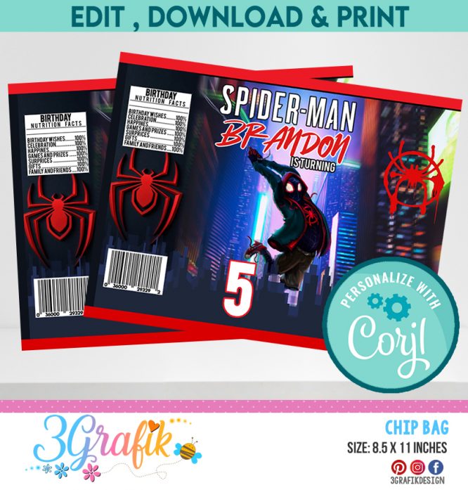 Spiderman Miles Morales Chip Bag Digital