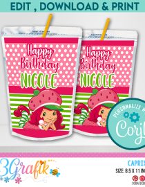 Strawberry Shortcake Caprisun Juice Label